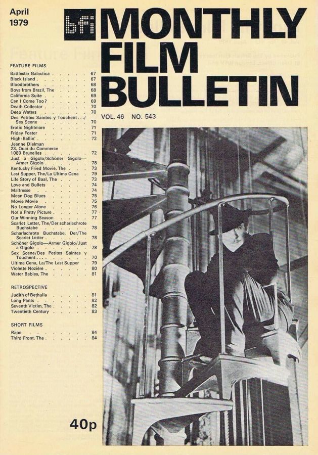 MONTHLY FILM BULLETIN magazine side cover Issue 543 April 1979