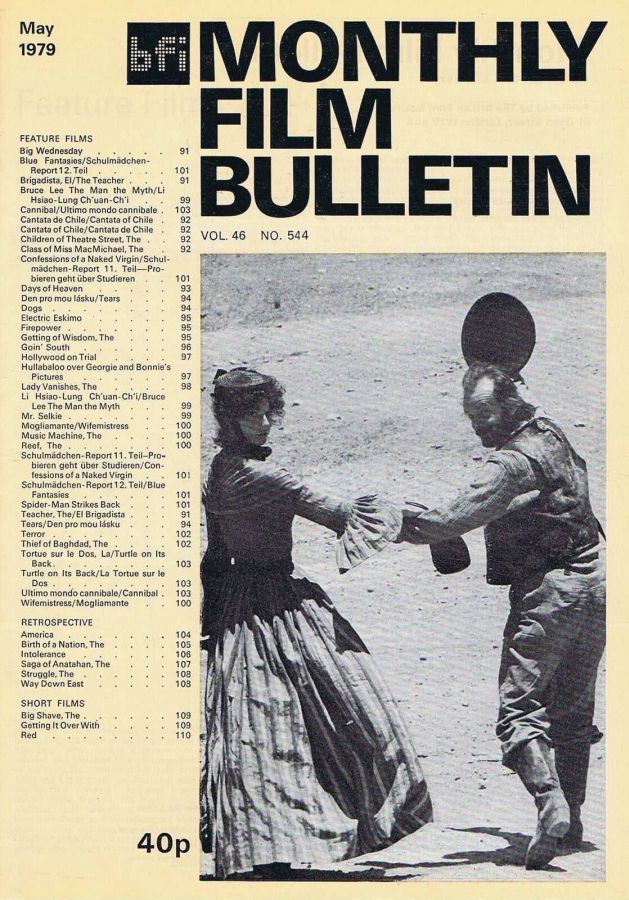 MONTHLY FILM BULLETIN magazine side cover Issue 544 May 1979