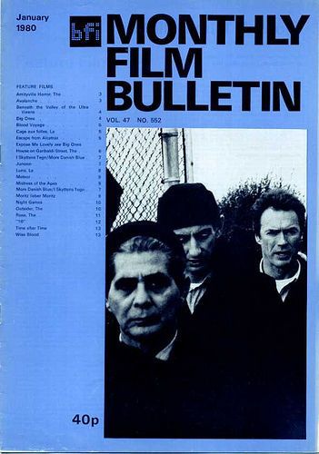 MONTHLY FILM BULLETIN magazine side cover Issue 552 January 1980