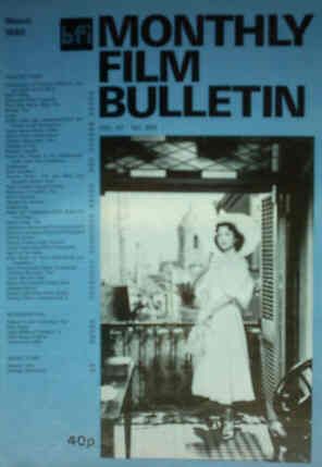 MONTHLY FILM BULLETIN magazine side cover Issue 554 March 1980