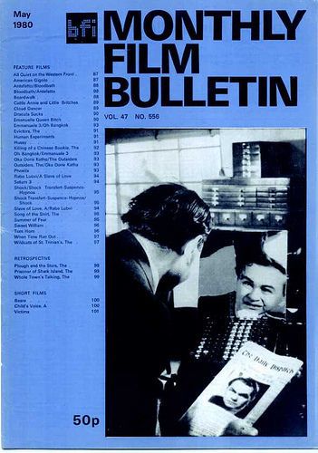 MONTHLY FILM BULLETIN magazine side cover Issue 556 May 1980