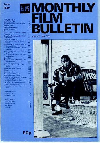 MONTHLY FILM BULLETIN magazine side cover Issue 557 June 1980