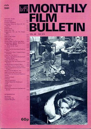 MONTHLY FILM BULLETIN magazine side cover Issue 570 July 1981