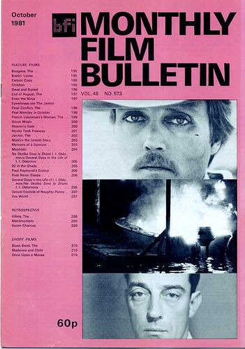 MONTHLY FILM BULLETIN magazine side cover Issue 573 October 1981