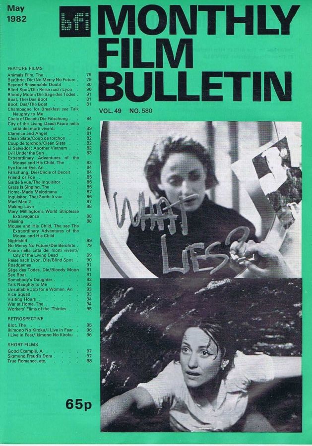 MONTHLY FILM BULLETIN magazine side cover Issue 580 May 1982