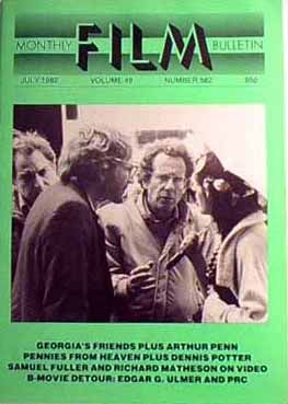 MONTHLY FILM BULLETIN magazine side cover Issue 582 July 1982