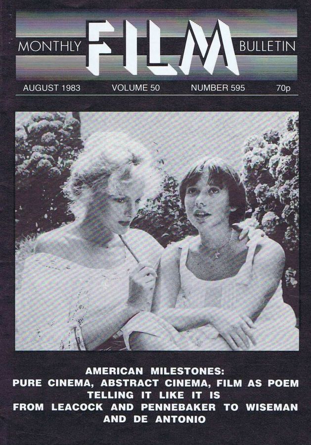 MONTHLY FILM BULLETIN magazine side cover Issue 595 August 1983