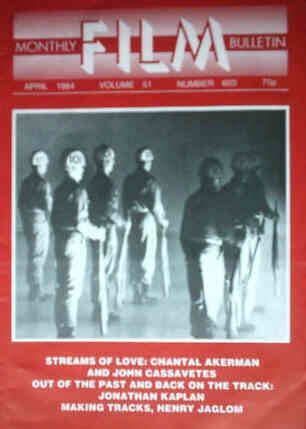 MONTHLY FILM BULLETIN magazine side cover Issue 603 April 1984