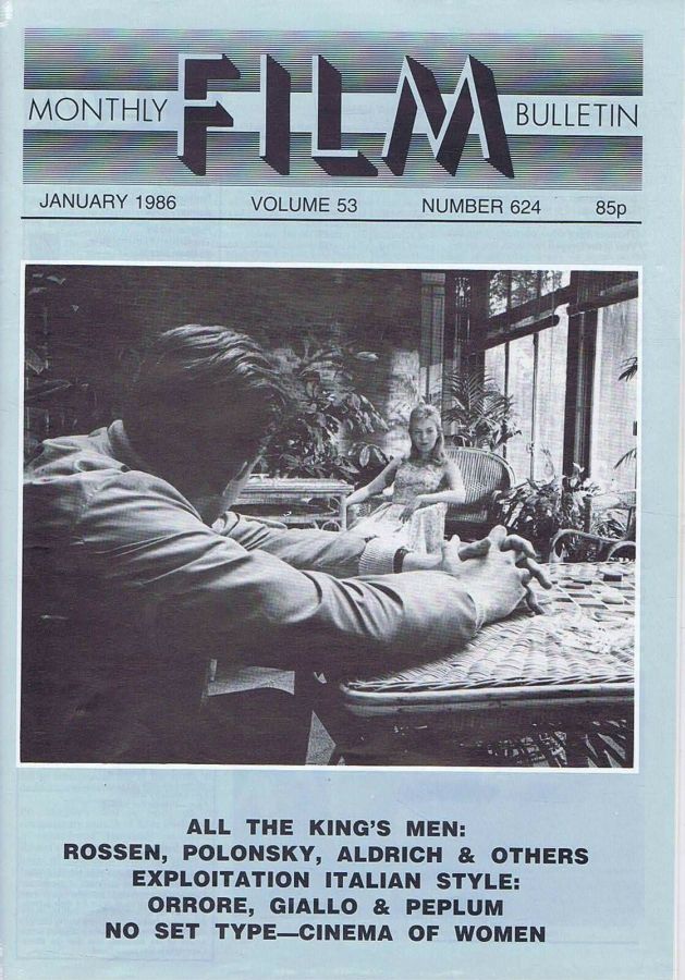 MONTHLY FILM BULLETIN magazine side cover Issue 624 January 1986