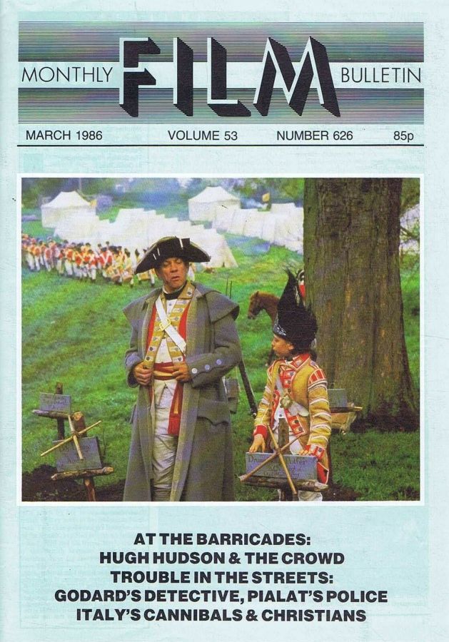 MONTHLY FILM BULLETIN magazine side cover Issue 626 March 1986