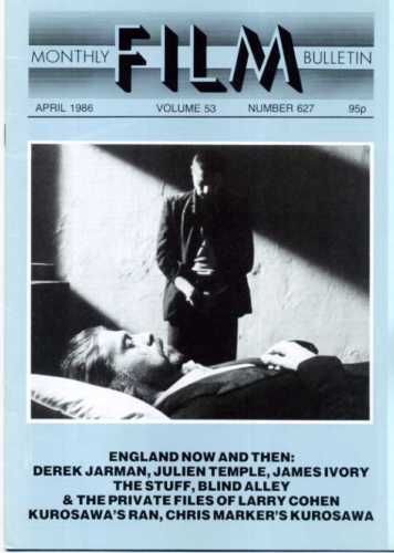 MONTHLY FILM BULLETIN magazine side cover Issue 627 April 1986