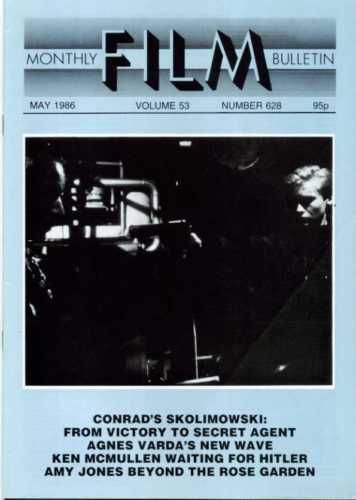 MONTHLY FILM BULLETIN magazine side cover Issue 628 May 1986