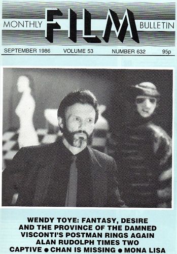 MONTHLY FILM BULLETIN magazine side cover Issue 632 September 1986