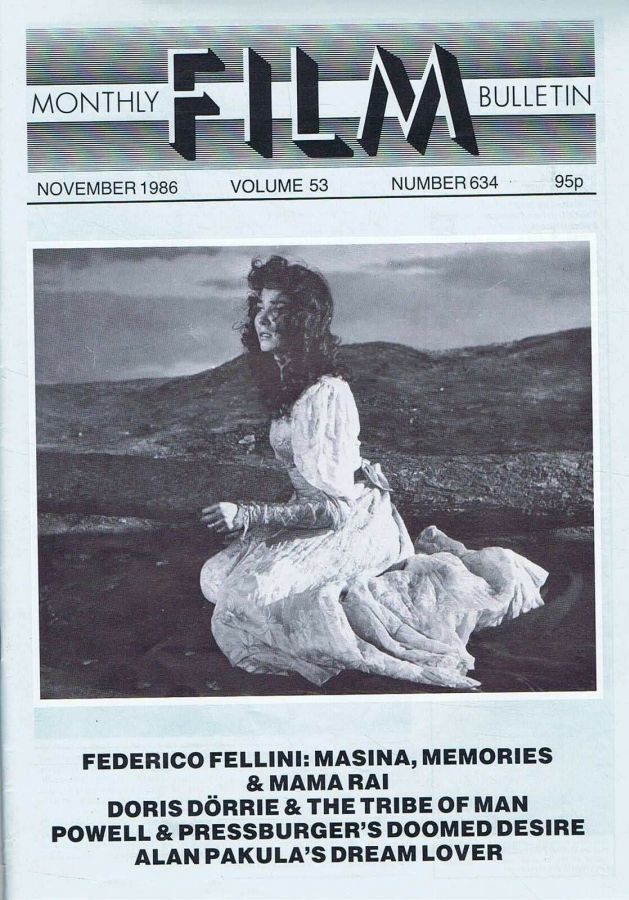 MONTHLY FILM BULLETIN magazine side cover Issue 634 November 1986