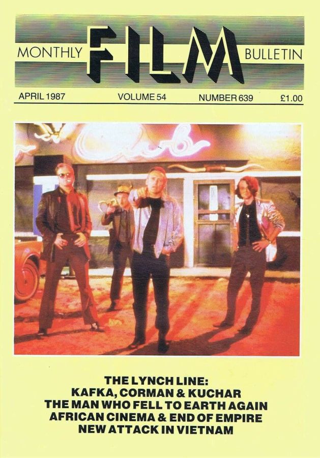 MONTHLY FILM BULLETIN magazine side cover Issue 639 April 1987