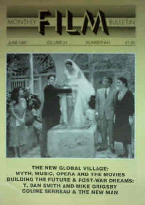 MONTHLY FILM BULLETIN magazine side cover Issue 641 June 1987