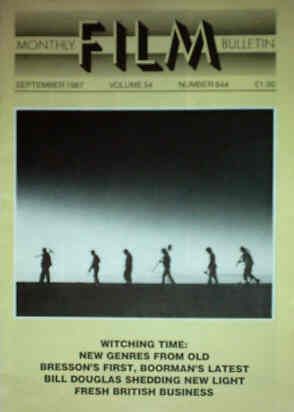 MONTHLY FILM BULLETIN magazine side cover Issue 644 September 1987