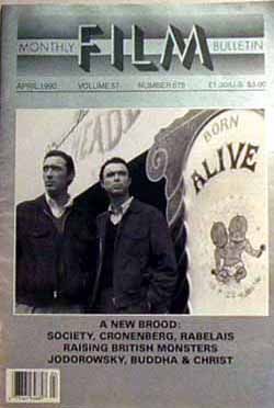 MONTHLY FILM BULLETIN magazine side cover Issue 675 April 1990