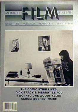 MONTHLY FILM BULLETIN magazine side cover Issue 679 August 1990