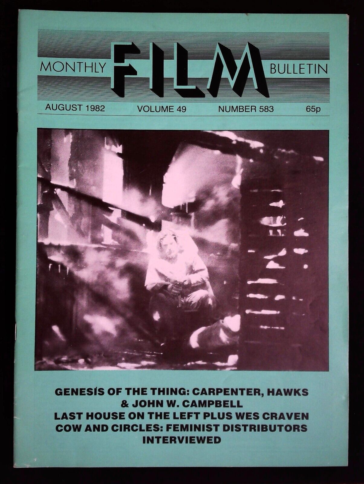 MONTHLY FILM BULLETIN magazine side cover Issue 583 August 1982