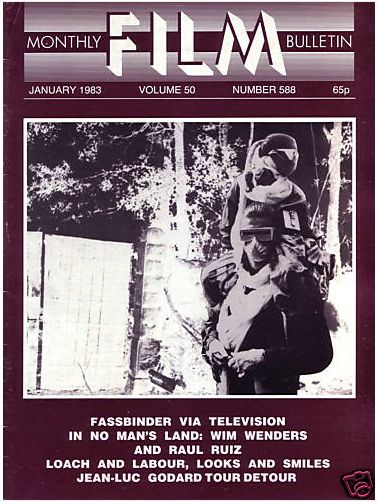 MONTHLY FILM BULLETIN magazine side cover Issue 588 January 1983