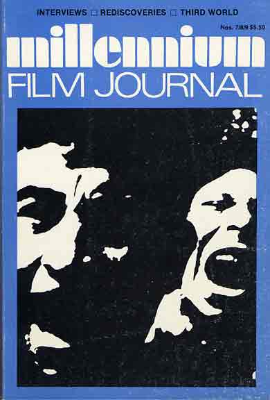 MILLENNIUM FILM JOURNAL magazine side cover Issue 7 /8/9 1980