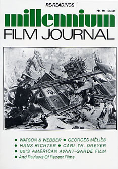 MILLENNIUM FILM JOURNAL magazine side cover Issue 19  1987