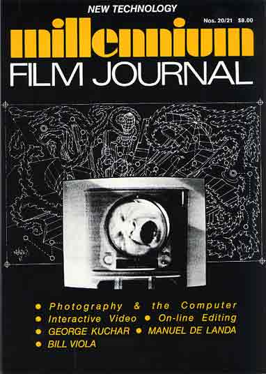 MILLENNIUM FILM JOURNAL magazine side cover Issue 20 /21 1988