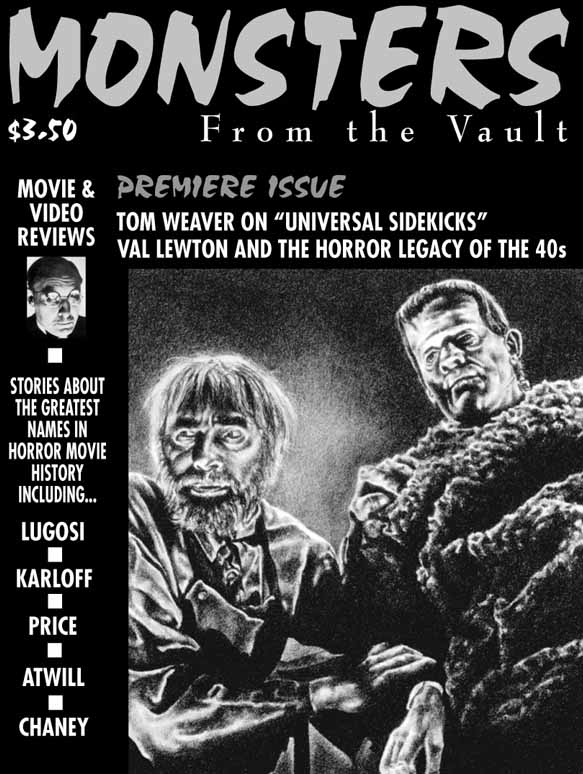 MONSTERS FROM THE VAULT magazine side cover Issue 1  1996