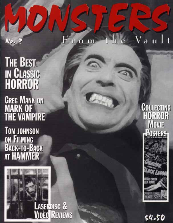 MONSTERS FROM THE VAULT magazine side cover Issue 2  Vol 1 # 2 Winter 1996