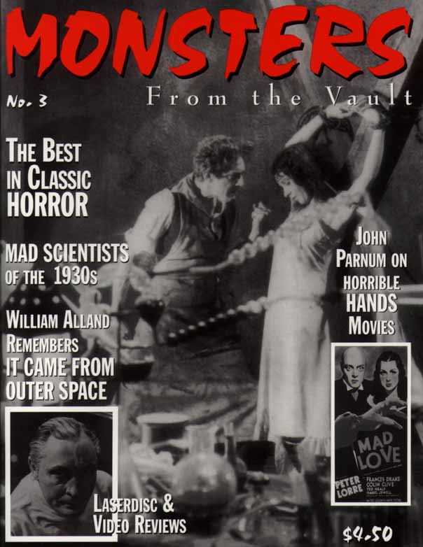 MONSTERS FROM THE VAULT magazine side cover Issue 3  1997
