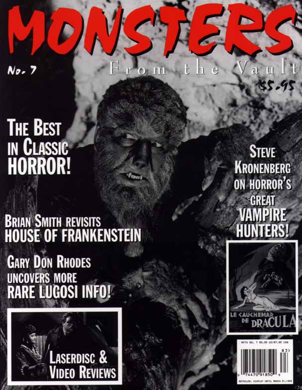 MONSTERS FROM THE VAULT magazine side cover Issue 7  Vol 4 # 7 Fall 1998