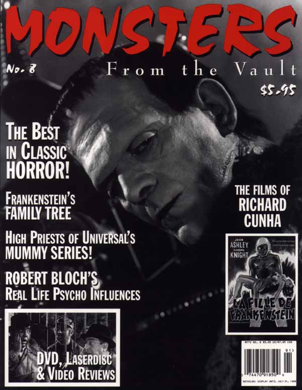 MONSTERS FROM THE VAULT magazine side cover Issue 8  Vol 4 # 8 Spring 1999