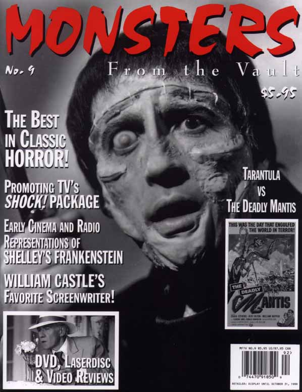 MONSTERS FROM THE VAULT magazine side cover Issue 9  Vol 5 # 9 Winter 1999