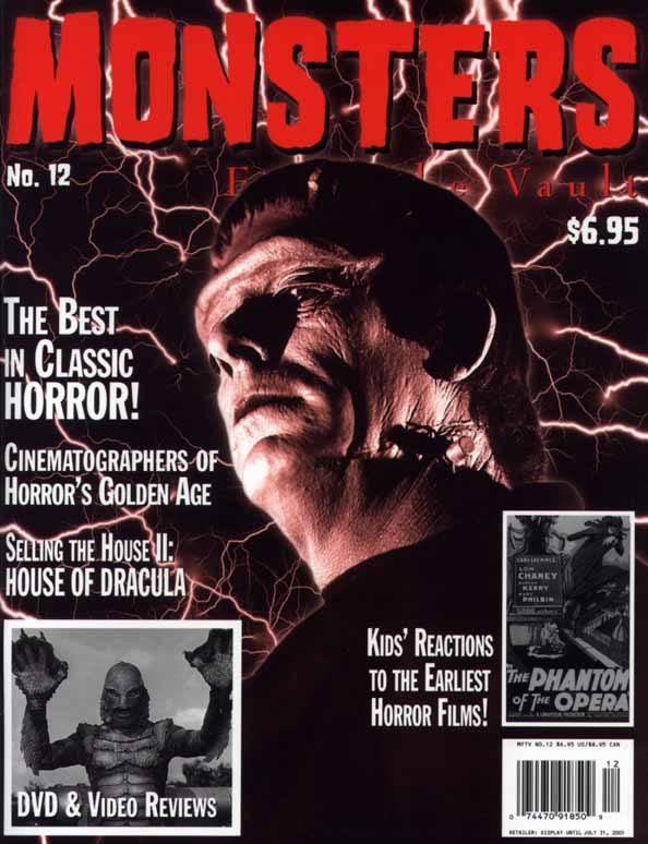 MONSTERS FROM THE VAULT magazine side cover Issue 12  Vol 6 # 12 Winter 2000 - Spring 2001 