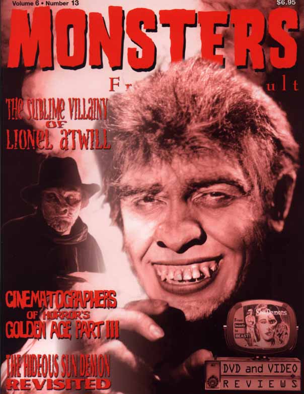 MONSTERS FROM THE VAULT magazine side cover Issue 13  2001