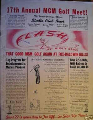 MGM STUDIO CLUB NEWS magazine side cover June 1947