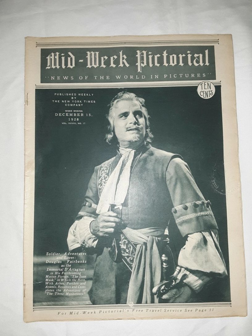 MID-WEEK PICTORIAL magazine side cover 15 December 1928