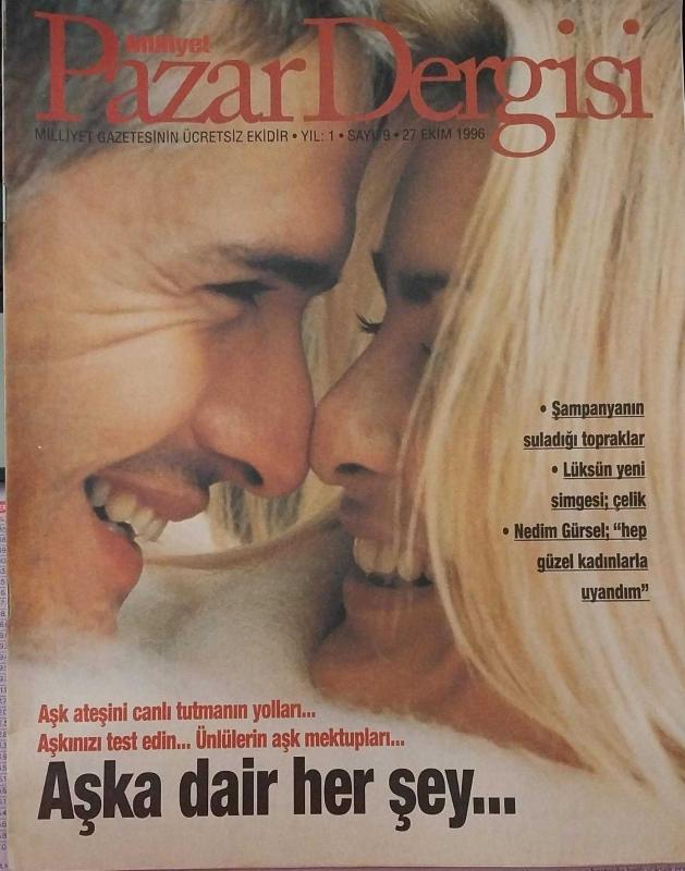 MILLIYET PAZAR DERGISI magazine side cover 27 October 1996