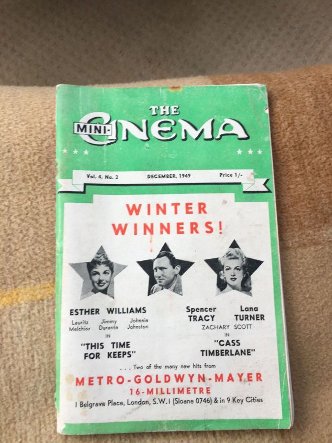 MINI-CINEMA magazine side cover  December 1949
