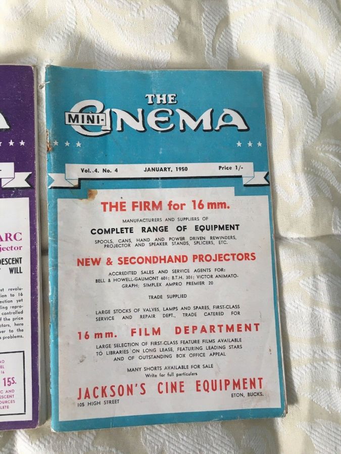 MINI-CINEMA magazine side cover  January 1950