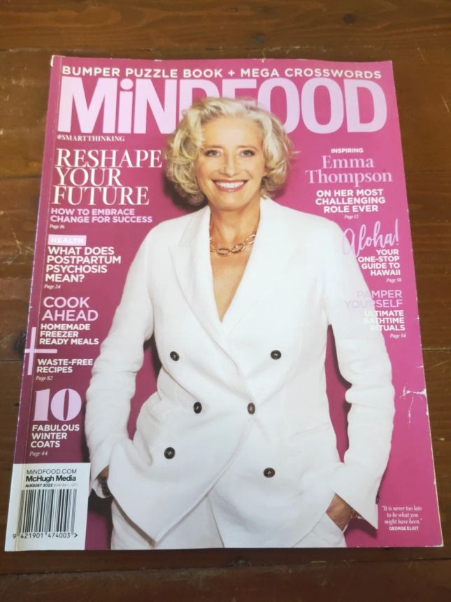 MINDFOOD magazine side cover  August 2022