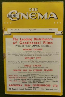 MINI-CINEMA magazine side cover  Vol 6 #7 April 1952