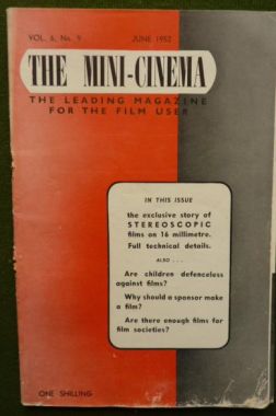 MINI-CINEMA magazine side cover  Vol 6 #9 June 1952