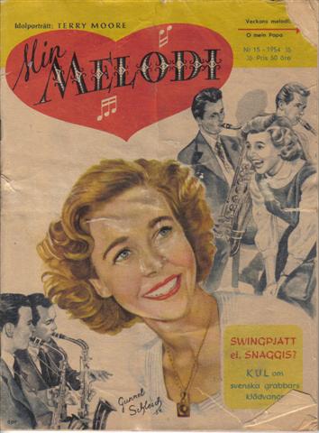 MIN MELODI magazine side cover Issue 15  1954