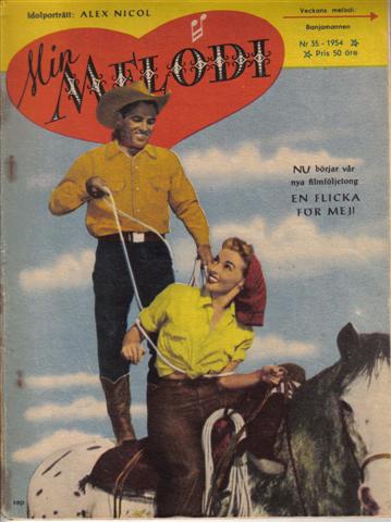 MIN MELODI magazine side cover Issue 35  1954