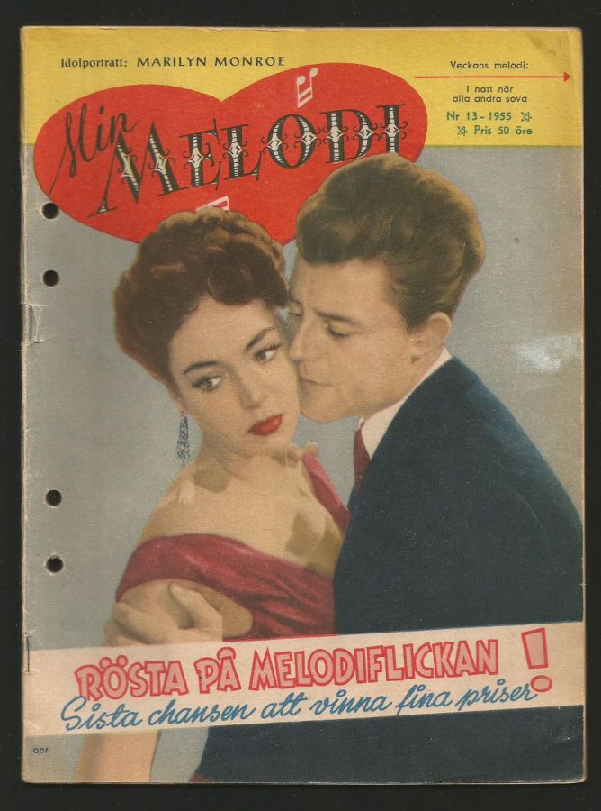 MIN MELODI magazine side cover Issue 13  1955