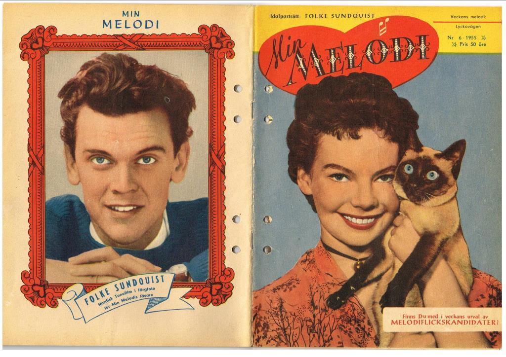 MIN MELODI magazine side cover Issue 6  1955