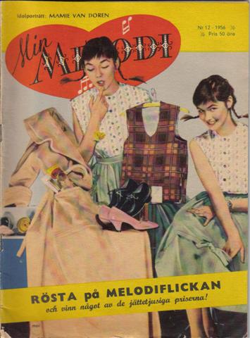 MIN MELODI magazine side cover Issue 12  1956