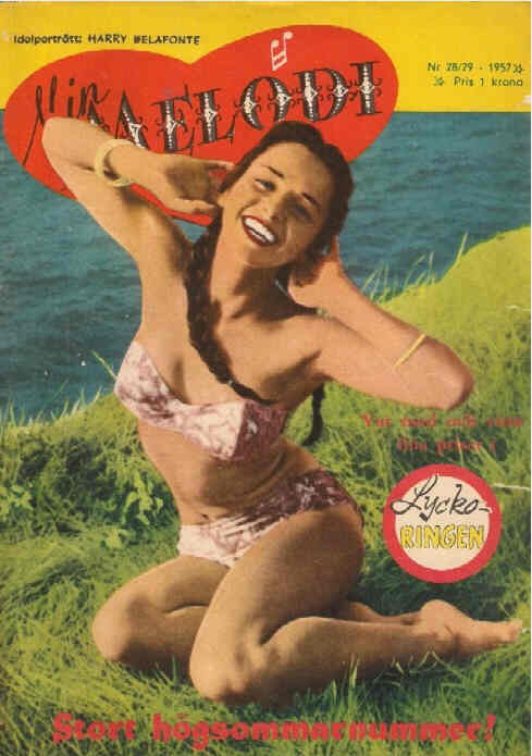 MIN MELODI magazine side cover Issue 28/29 9 July 1957